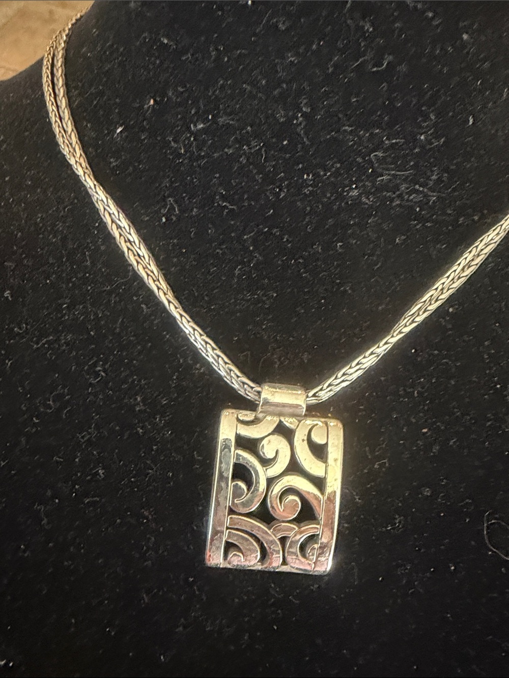 Brighton Silver Scroll Filigree Pendant Necklace